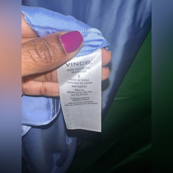 NWT Light Blue Vince Satin HiLow MIDI Skirt size 8- Flaw - Picture 5 of 8